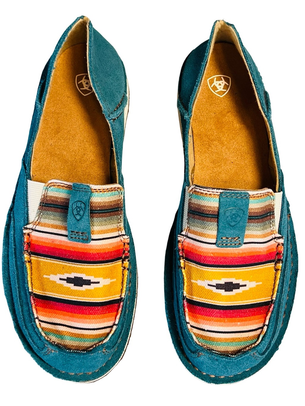 Ariat Women’s Sz 9 NWOT Teal Flats Suede Serape Cruiser 10044530 Slip On - Picture 4 of 11